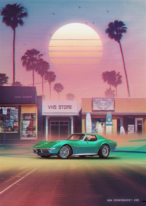 Synthwave Sunset Drive Poster By Denny Busyet Chill Wallpaper Retro