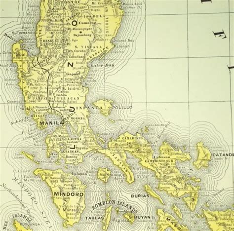Vintage Philippines Map Of The Philippine Islands Wall Art Original