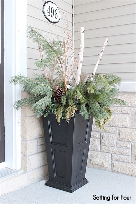 A wonderful material for various crafts in the rustic style and flower. Winter Entryway Decor and Curb Appeal Ideas - Setting for Four