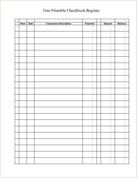 Checkbook Balance Sheets Printable