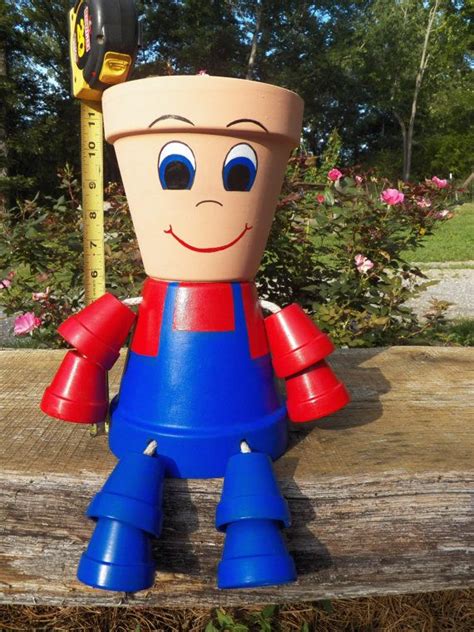 Flower Pot People Pot Person Planter By Rusticmtngirlcrafts Clay