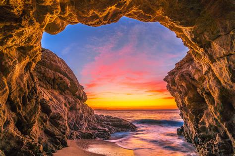 Ocean Beach Sunset Epic High Resolution Malibu Landscape Seascape Sunset Malibu Sea Cave