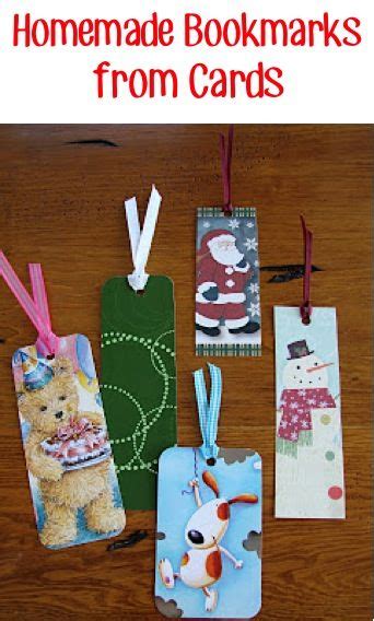 The red cap and pink face are stripes of paper glued onto a card or gift bag. How to make Homemade Bookmarks from Cards! ~ from ...