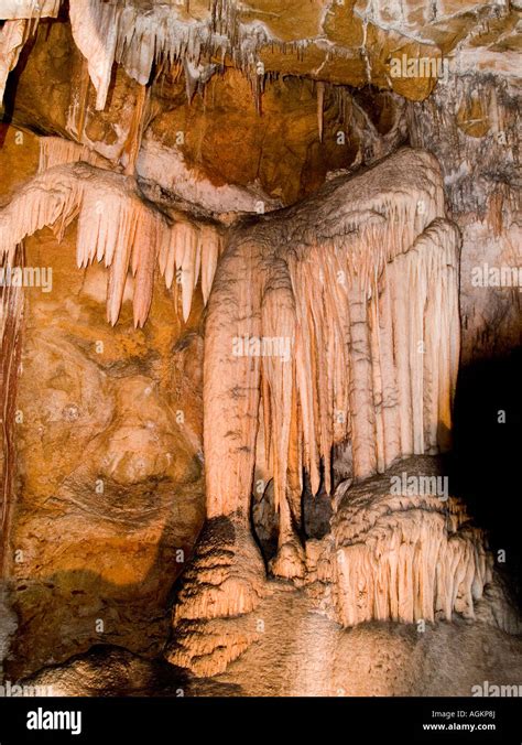Limestone Formations Stalagmites Stalactites Inside The Jenolan Caves