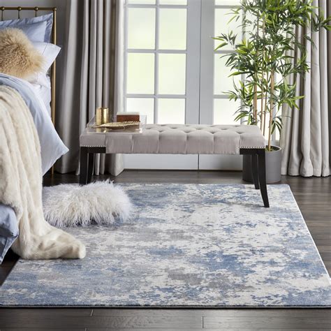 Nourison Rustic Textures Abstract Abstract Grey Blue Area Rug Walmart