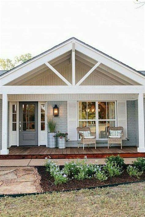 Cottage Layout Front Porch With Door To Left And Gabled Covered Porch