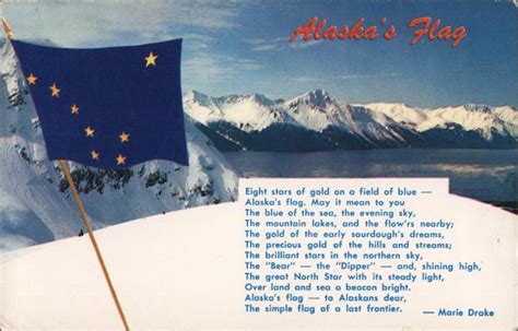 Alaskas Flag Anchorage Ak Postcard
