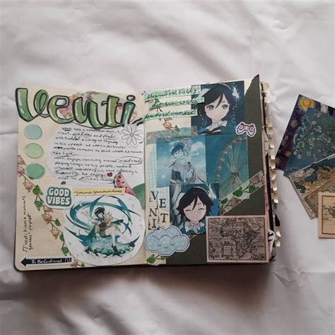 Venti Genshin Binder Journals Anime Book Art Journal