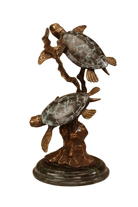 Tortoise turtle statue outdoor figurine solar led light home garden decoration. Large Sea Turtle Duet Sculpture by SPI Home $374, You Save ...