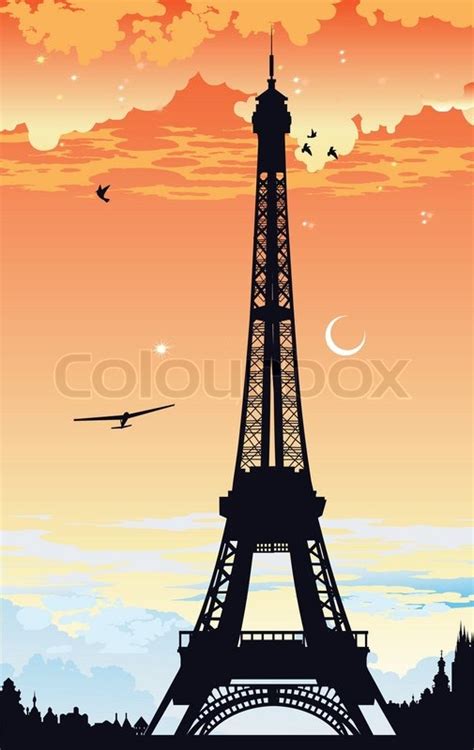 Sunset Eiffel Tower Drawing Easy Desdee Lin