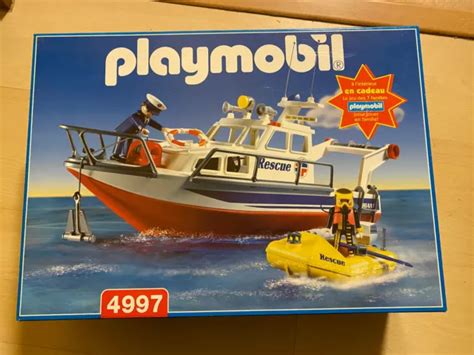 PLAYMOBIL 4997 BATEAU Rescue Avec Ses Accessoires Et Notice Dans Sa