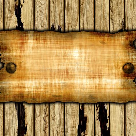 Old Grunge Paper On The Wood Background Stock Illustration