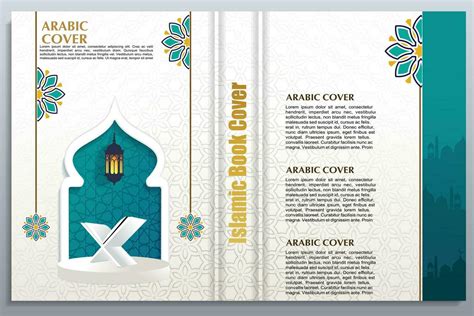 Arabic Islamic Style Book Cover Design With Ornament Floral Vector