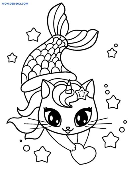 Disegno Di Gatto Unicorno Kawaii Da Colorare Disegni Da Colorare E