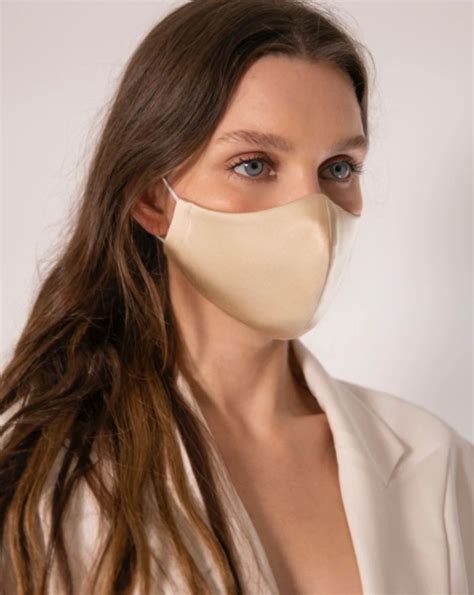 Silk Face Mask Off White In 2021 Silk Face Mask Face Face Mask