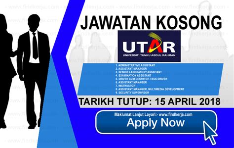 Senarai kerjaya pilihan negeri johor, kedah, kelantan, melaka, negeri sembilan, pahang, perak, perlis, pulau pinang, sabah, sarawak, selangor & terengganu. Kerja Kosong UTAR - Universiti Tunku Abdul Rahman (15 ...