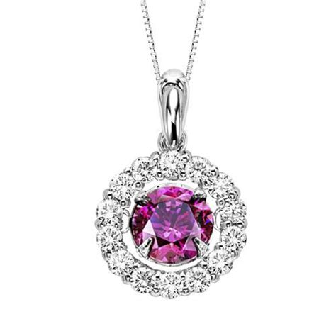 Rhythm Of Love Diamond Necklace With Pink Diamond Center Pink Diamond