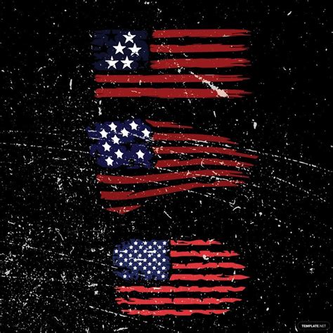 Tattered American Flag Vector In Illustrator Svg  Eps Png