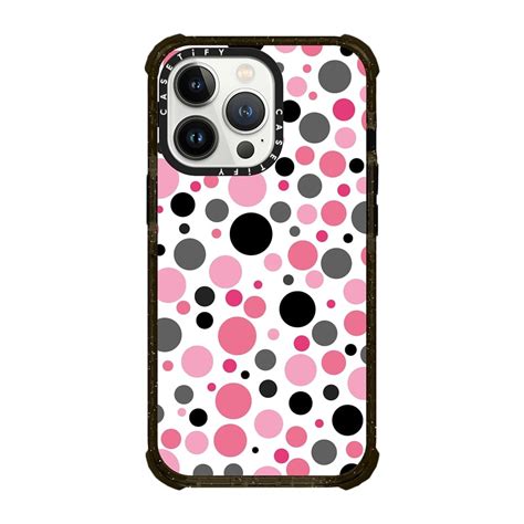 Pink Gray And Black Polka Dots Casetify Black Polka Dot Pink Grey Polka Dots