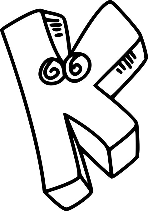 Coloriage lettre K à imprimer