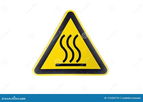 Warning Sign Three Vertical Wavy Lines On A Yellow Background Hot