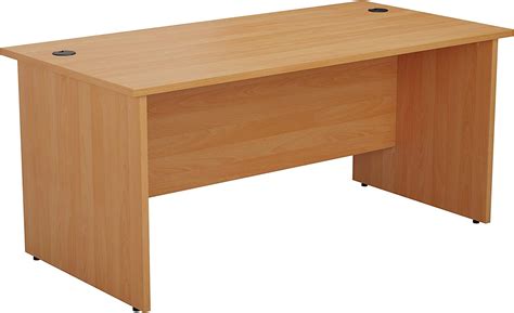office hippo heavy duty rectangular office desk with panel ends wood beech 160 x 60 x 73 cm