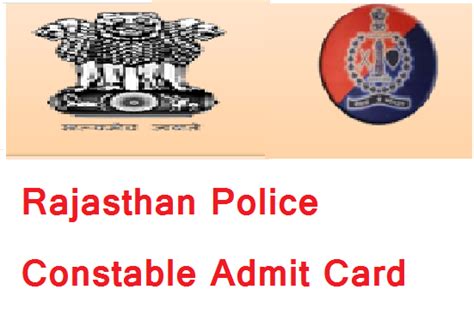 Rajasthan Police Constable Admit Card Written Exam Roll No