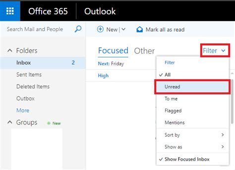 Outlook 365 Unread Mail Folder Across All Folders Microsoft Community