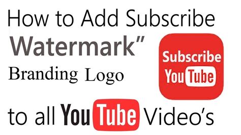 How To Create Youtube Branding Watermark For Youtube Channel In Tamil