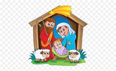 Christmas Manger Clipart Cartoon Nativity Emojinativity Emoji Free