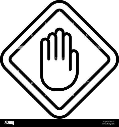 Icon Of Warning Hand Bold Outline Design With Editable Stroke Width