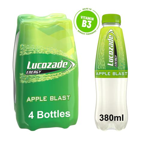 Lucozade Energy Drink Apple Blast 4x380ml Lucozade Iceland Foods