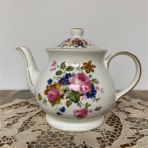 Full Size Vintage Sadler Teapot Floral Teapot Made In Etsy