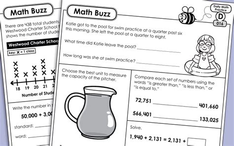 Daily Math Review Worksheets Level D 4th Grade Daily Math Review
