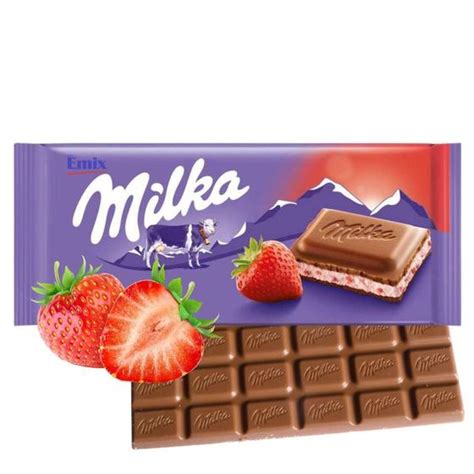 Chocolate Milka Strawberry G Importado Chocolate Barra De