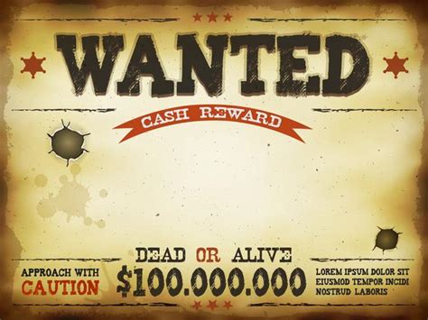 Wanted Vintage Western Poster 265501 Vector Art At Vecteezy