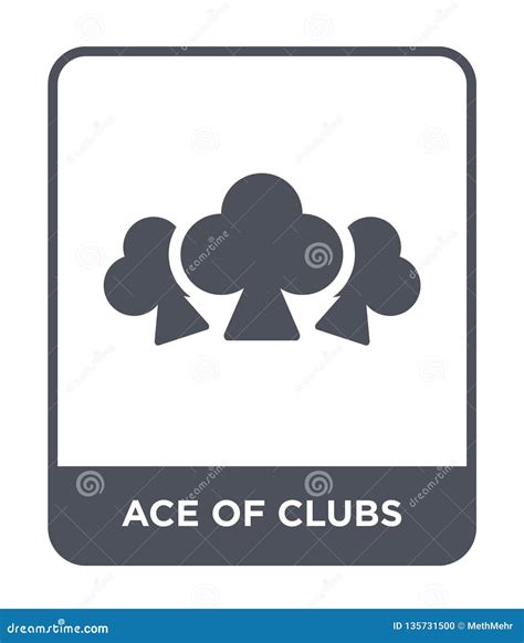 Ace Of Clubs Icon In Trendy Design Style Ace Of Clubs Icon Isolated On