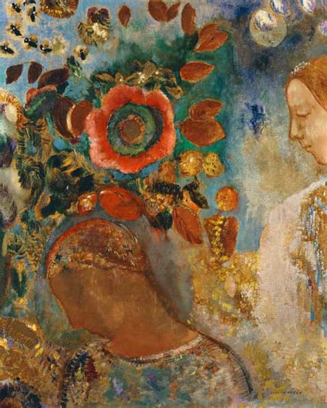 Odilon redon (born bertrand redon; Zwei Mädchen mit Blumen - Odilon Redon riproduzione ...