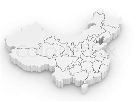 Three Dimensional Map Of China 3d Stock Image Colourbox