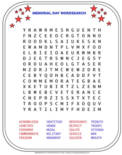 memorial day printable activities lets celebrate