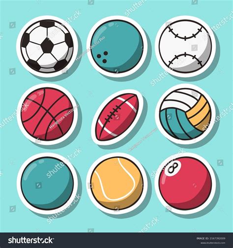 Set Various Sports Equipment Ball Soccer Stock Vector Royalty Free