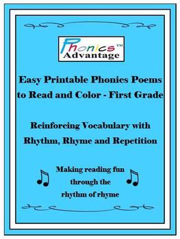 Phonics Advantage Easy Printable Phonics Poems to Read & Color/Grade 1