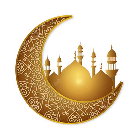 Luxury Golden Islamic Ramadan Kareem Moon Mosque Ramzan Mubarak Clipart