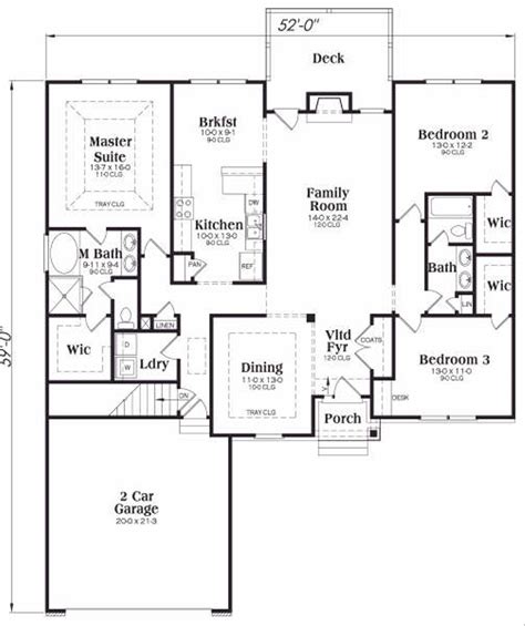 Traditional Style House Plan 3 Beds 2 Baths 1856 Sqft Plan 419 128