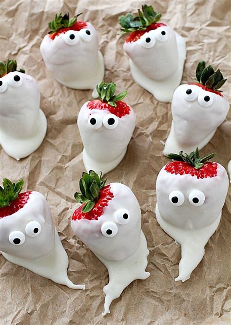 Chocolate Covered Strawberry Ghosts Yummy Healthy Easy