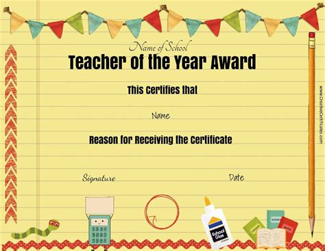 Free Certificate Of Appreciation For Teachers Customize Online With