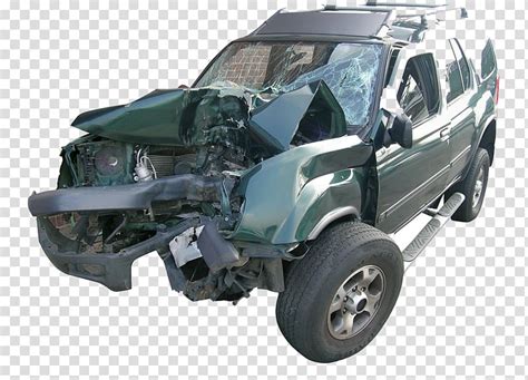 Wrecked Green Nissan Xterra Suv Car Traffic Collision Car Crash