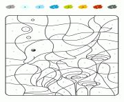 Coloriage magique cp une baleine  JeColorie.com