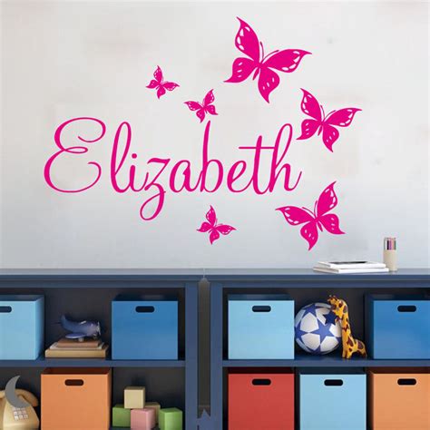 This range of boy's bedroom wall stickers have been selected specifically for decorating a boy's room. Personalize Any Name Wall Sticker Butterflies Vinyl Art ...