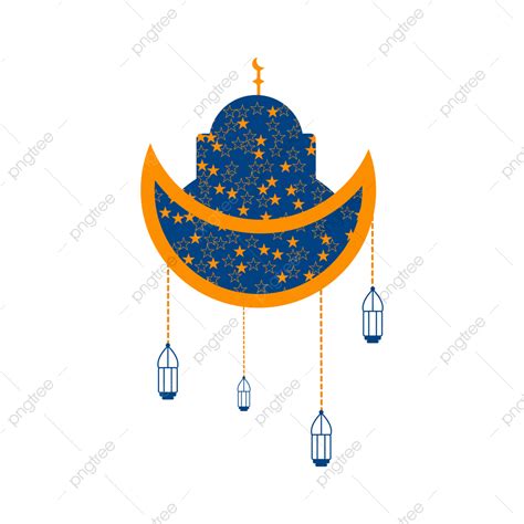 Ramadan Moon Vector Art Png Ramadan Moshque And Moon Png Golden